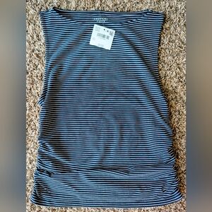 Striped Sleeveless Top - Blue and White